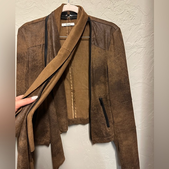Dex Brown Faux Leather Jacket - size small - Picture 6 of 7